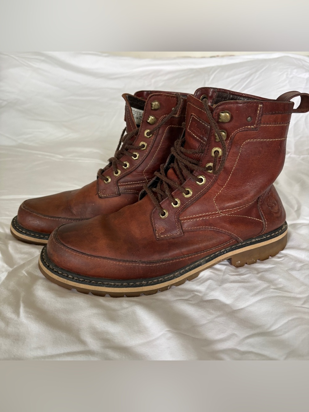 Timberland Men's Dark Brown Leather Lace-Up Work Boots